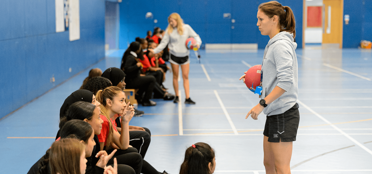 Teacher training talking to the class